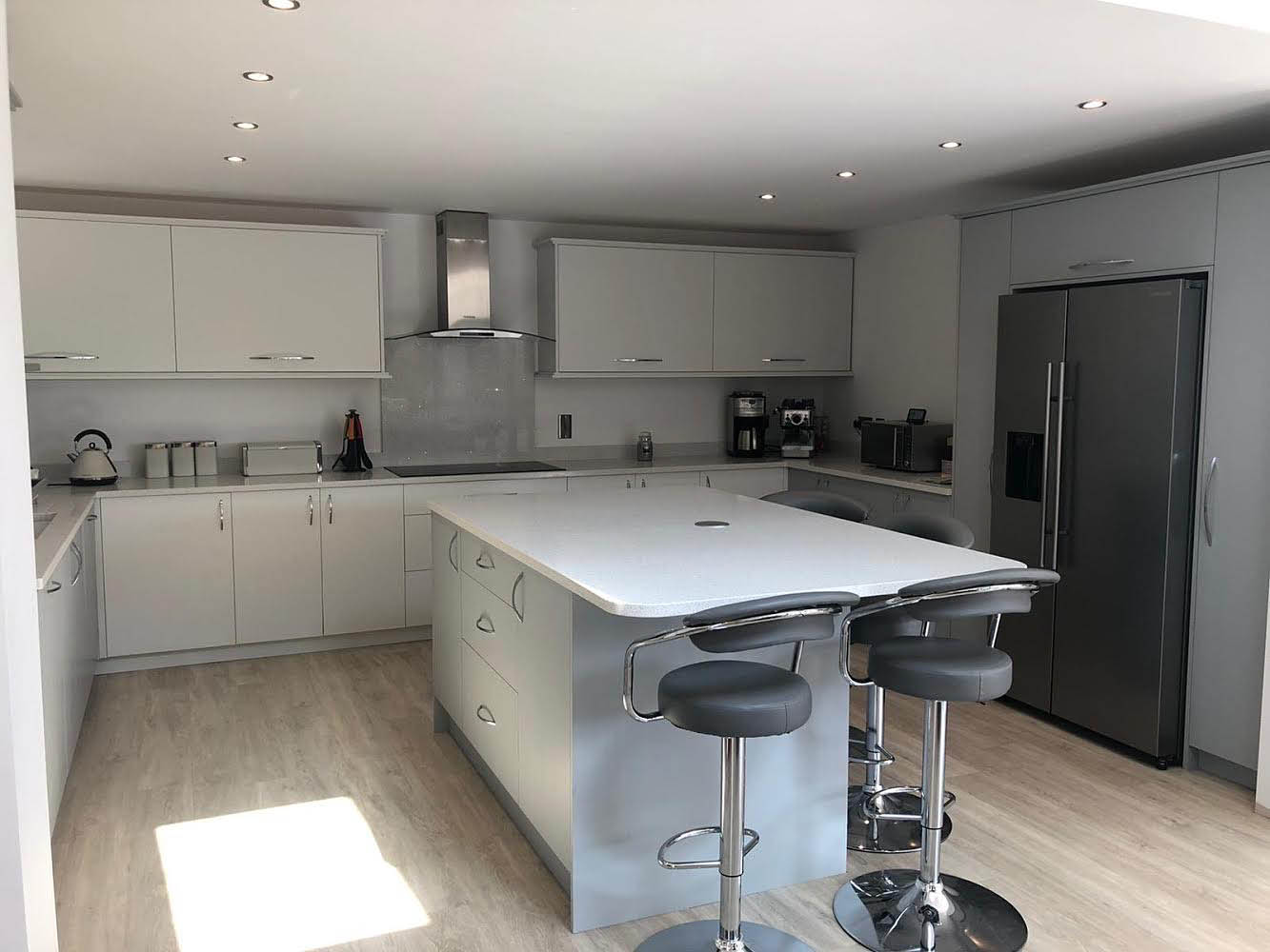 Handmade painted kitchen with breakfast bar, Shropshire