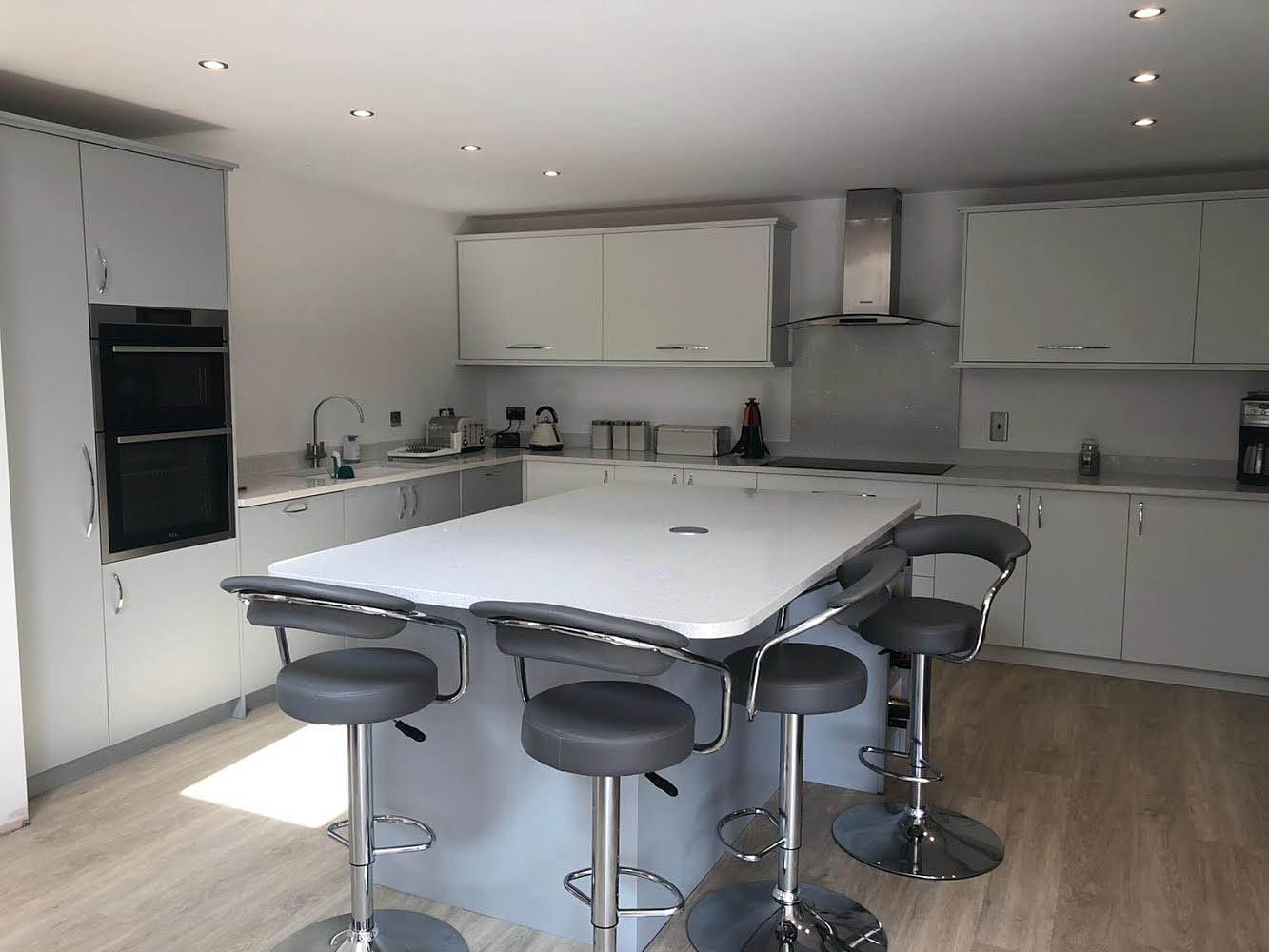 Handmade painted kitchen with island unit, Shropshire