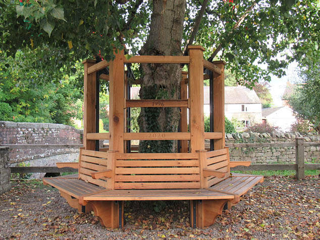 Arbor Tree Oak Bench, Aston on Clun