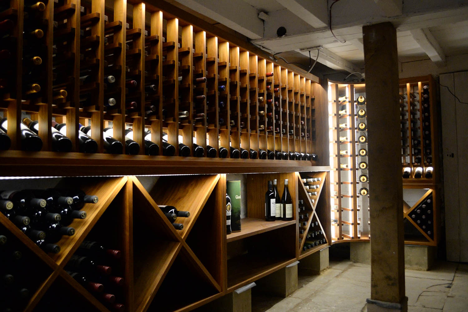 Wine cellar with integrated lighting, Shropshire