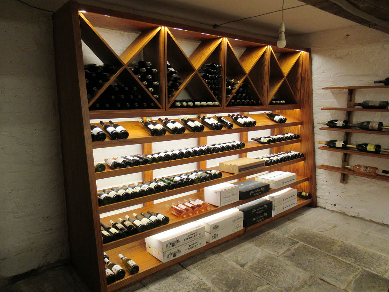 Wine cellar with single bottle display, Shropshire